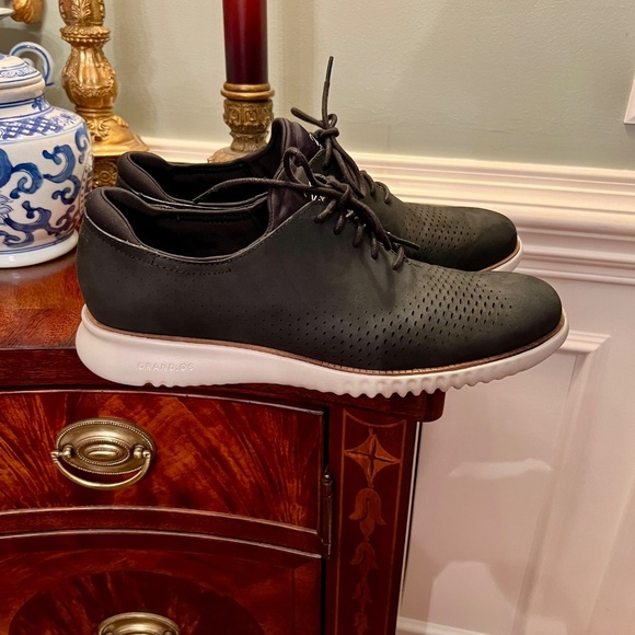 NWOB Men's Cole Haan 2.Zerogrand Laser Wingtip Oxford Shoes Black Size 13 - Picture 4 of 7